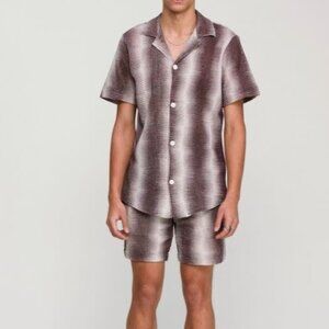 BNWT SS25 OAS MERLOT ECHO CUBA NET SHIRT M